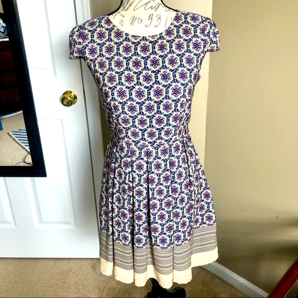 Lulu's Skater Style Boho Open Back Floral Dress